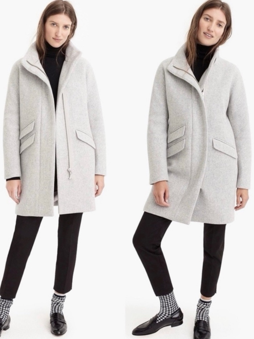 J. Crew Cocoon coat in Italian stadium-cloth wool blend